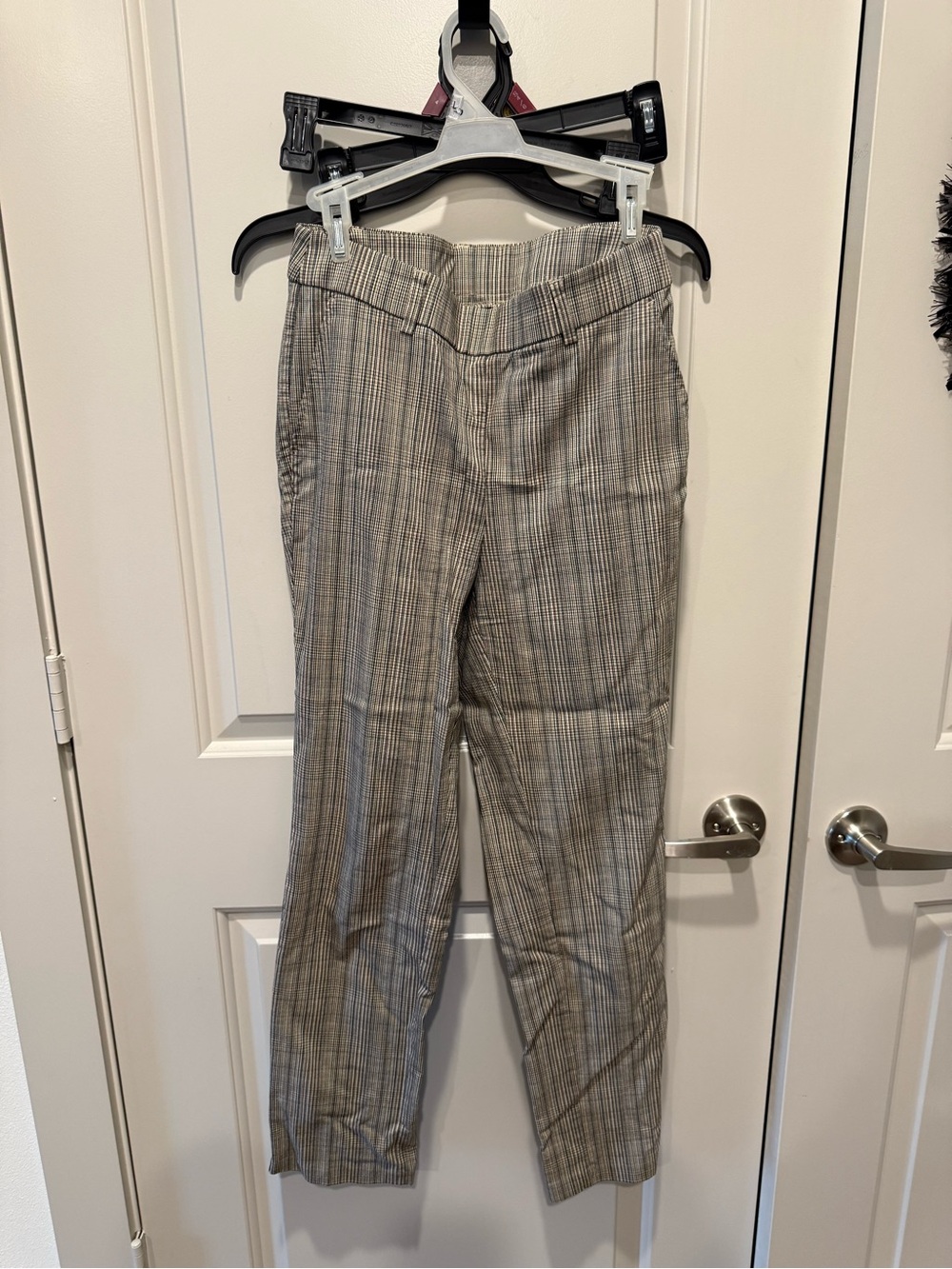 Women’s Plaid Dress Pants - light brown